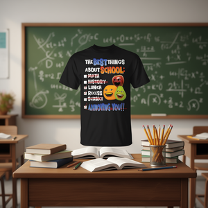 Las mejores cosas de la escuela, matemáticas, historia, almuerzo, descanso, camiseta - Product Image 3