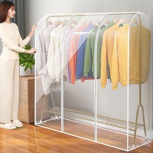 New type of floor-standing dustproof and moisture-proof transparent <b>clothes</b> hanger cover for dormitories - Product Image 5