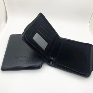 Tùy chỉnh màu đen PU da Chất kết dính <span class=keywords><strong>A4</strong></span> dây kéo tài liệu thư mục tập tin xe tài liệu chủ - Product Image 4