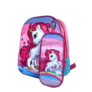 उच्च गुणवत्ता यात्रा प्यारा कार्टून bookbags कस्टम बच्चों के बैग स्कूल बैग के साथ सेट पेंसिल केस