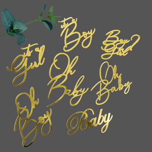 ชุดตกแต่งหน้าเค้กอะคริลิค รูปน้ำผึ้งและรสหวาน สำหรับงานเลี้ยงฉลองทารก ตกแต่งเค้กวันเกิด ตัวอักษร 3 มิติ สีทอง - Product Image 1