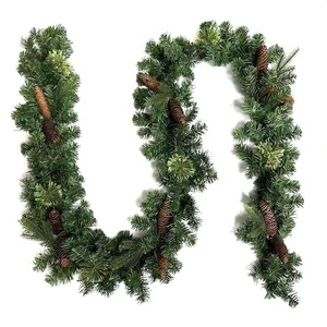 Guirlande de Noël artificielle en gros, décorée de lumières blanches, de cônes de pin et de grappes de baies, collection de Noël - Product Image 4