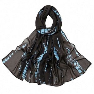 Nuevo Estilo Popular, Pañuelos Largos Étnicos de Chifón con Estampado de Serigrafía para Mujeres, Hijabs Musulmanes, Pañuelo para la Cabeza con Estampado de Leopardo - Product Image 6