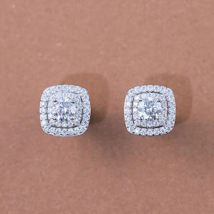 Pendientes de Diamantes Blancos Cultivados en Laboratorio de Plata de Ley 925, Joyería Elegante y Sencilla, Regalo para Mujer, para Bodas y Uso Diario - Product Image 1