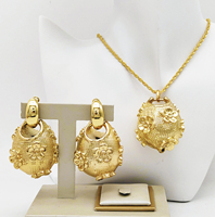 GDJWRI ZP10 Ensemble de luxe en cuivre africain plaqué or 24 carats, or véritable, bijoux personnalisés 18 carats de Dubaï, vente en gros