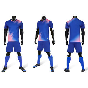Maillots de football personnalisés de haute qualité en polyester/coton respirant à séchage rapide, impression par transfert thermique, noms et numéros d'équipe - Product Image 4