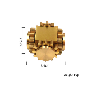 Pure Brass Cube Gears Linkage Anti-Anxiety Fidget <strong>Spinner</strong> Toy Metal DIY Meditation Break Bad Habits ADHD Finger Spinning Toy - Product Image 4