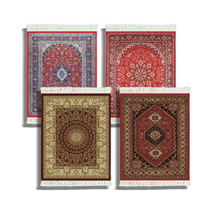 Juego de 4 posavasos de tela turca persa ecológicos, diseño de Mini alfombra oriental para mesa de centro, decoración del hogar, regalos de inauguración - Product Image 3