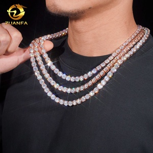 Collana Tennis Hip Hop in Argento 925 Placcato Oro Rosa con Moissanite VVS da 8mm, Stile Bling - Product Image 6