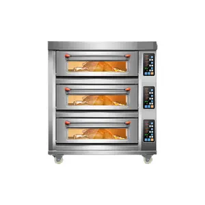 Horno de panadería eléctrico, 3 terrazas, cocina comercial, equipo de panadería, horno de panadería para pan en venta