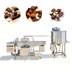 Machine de recouvrement et de glaçage de biscuits au beurre de cacahuète avec crème chocolatée, prix usine, vitesse de convoyeur réglable - Product Image 1