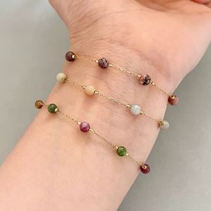 Pulsera de Piedra Natural Original Nueva 2026 al por Mayor, Cadena de Acero Inoxidable con Baño de Oro de 18K, Joyería Minimalista y Delicada - Product Image 1