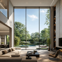 Mur de fenêtre en aluminium sur mesure ALUFRONT avec panneaux de verre expansifs pour villas de luxe et projets résidentiels contemporains