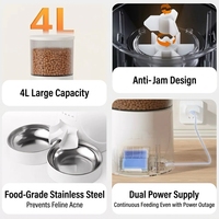 Distributeur automatique de nourriture pour animaux de compagnie, alimentation stable, longue durée de vie, accessoires pour animaux, conception à double alimentation, sans BPA, anti-colmatage, résistant à la rouille
