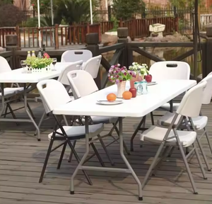 Blanco <span class=keywords><strong>Popular</strong></span> Alquiler Heavy Duty White HDPE Silla Plegable Marco de metal Silla plegable de plástico para eventos al aire libre Bodas Fiesta - Product Image 3