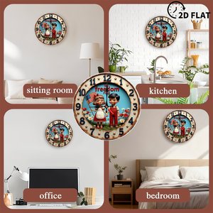 Round Wooden Wall <b>Clock</b> 25x25Cm Quiet Quartz Office Meeting Room Decor <b>Clock</b> - Product Image 4