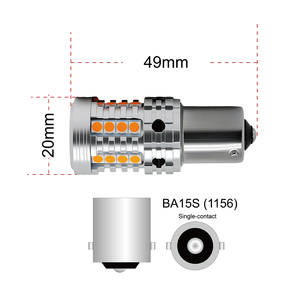 Sunkia BA15S BAU15S SUNKIA 3030 27SMD Canbus LED T20 7440 indicatori di direzione lampade senza errore 21W lampadine a LED <span class=keywords><strong>1156</strong></span> <span class=keywords><strong>P21W</strong></span> - Product Image 6