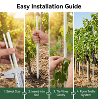 Support de grimpement pour jardin et vignoble, résistant aux intempéries, haute résistance, léger, sans entretien, en fibre de verre durable pour la coupe des plantes