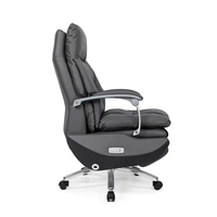 Chaise de bureau en cuir véritable en gros, chaise de bureau en cuir PU, grande taille, inclinable, pivotante, ergonomique, électrique