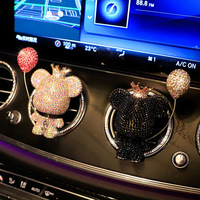 Diffuseur de parfum créatif pour voiture, motif ours de dessin animé incrusté de diamants, clip pour aérateurs, décoration intérieure féminine, direct