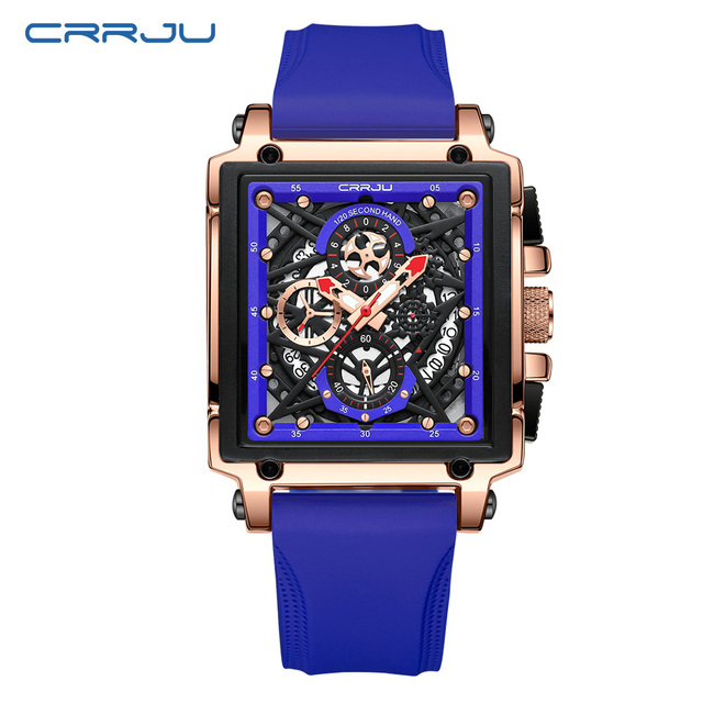 CRRJU 2312 Brand New High End Good Quality New Product Low MOQ Popular Design Promotional Men Quartz Watches with Silicone Strap