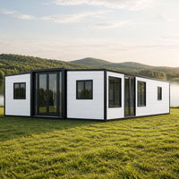 Maison conteneur préfabriquée moderne extensible de 40/20 pieds, prête à l'emploi, 2, 3, 4 ou 5 chambres, villa préfabriquée, appartement portable