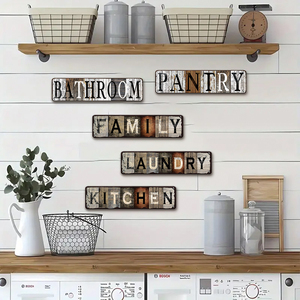 Panneau en métal style ferme rustique pour salle de bain, garde-manger, buanderie familiale, <span class=keywords><strong>cuisine</strong></span>, décoration murale pour la maison et la <span class=keywords><strong>porte</strong></span> - Product Image 4