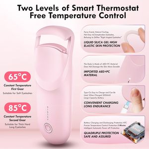 Portable <b>Heated</b> Eyelash Curler Rechargeable Lash Styling Tool for Women Makeup - Product Image 4
