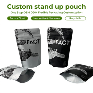 Bolsa de polietileno de embalaje de colores de tacto suave, bolsa personalizada para dulces con ventana para leche, comida para mascotas, gelatina, goma de mascar para <span class=keywords><strong>Sushi</strong></span> - Product Image 1