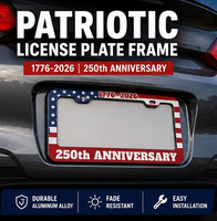 Support de plaque d'immatriculation décoratif en aluminium brossé personnalisé, impression intégrale, norme américaine, vente en gros