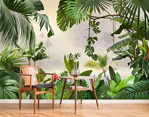 Bormia Tropical Leaf Wall Mural Wallpaper Green Monstera Forest Palm Tree 3d Wallpaper For Walls