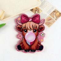 Badge personnalisable en acrylique en poudre Kovict, série animale et santé anglaise, avec languette de traction, accessoire pour étiquette nominative DIY