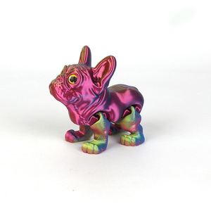 Adorables figurines imprimées en 3D : Bouledogue français articulé, jouet de bureau, animal de compagnie mignon, anti-stress, ornement, animaux, dinosaures – Produit très vendu - Product Image 4