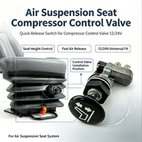 Compresor de Asiento con Suspensión Neumática, Interruptor de Liberación Rápida, Válvula de Control de Compresor de 12V/24V para Asiento de Vehículo de Construcción