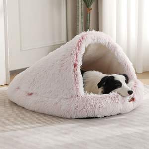 Cama para Perros Cálida y Ecológica de Invierno, Diseño Cuadrado, Patrón Sólido, Cerrada, con Relleno de Espuma Viscoelástica, Lavable a Mano - Product Image 3