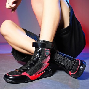Wrestling Shoes High Top Mesh Upper Rubber Outsole Unisex Spring Training Combat Sanda Boxing K003 White - Product Image 2