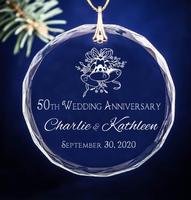 Ornement de noël en cristal K9, produit de fabrication, ornement rond, blanc, pendentif pour décoration
