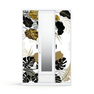 Armario de Acero Impreso con 3 Puertas Correderas, Espejo y Cajón, 1200mm, Venta Caliente en Indonesia y Filipinas - Product Image 1