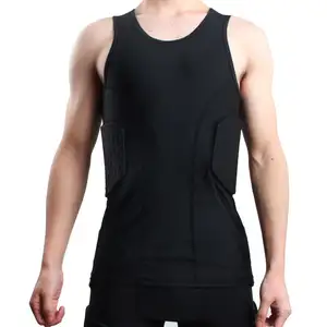 Fabrika toptan spor koruyucu yelek yastıklı sıkıştırma spor koruyucu eğitim Tank Top