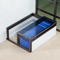 Fenêtre coulissante électrique en forme de L personnalisée et de haute qualité pour escalier à propos du sous-sol