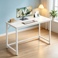 Bureau d'ordinateur, bureau de jeu, bureau à domicile pour petits espaces, 19,7x39,4x29,5 pouces, style moderne, structure métallique, blanc érable, facile à assembler