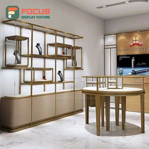 Vitrina Moderna Premium para Joyería de Vidrio con Marco Metálico, Mostrador de Madera e Iluminación LED para Centro Comercial - Product Image 5