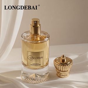 Elegante Botella de Perfume de Vidrio Premium de 30ml 50ml 100ml, Botella de Perfume Vacía Transparente de Alta Precisión con Tapa Dorada y Caja de Papel - Product Image 2