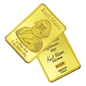 FS-artisanat commémoratif allemand Karl Marx plaqué or linlion or pur Bar 24k - Product Image 4