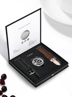 Мужские кварцевые часы TOMI T105 с кожаным ремешком, простой дизайн, деловой стиль, наручные часы с отображением даты, повседневные модные часы для ежедневного использования