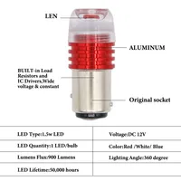 Ampoule LED compacte pour voiture 5630 3SMD 1156 1157 7440 7443 3156 3157 T20 T25 Rouge Jaune Blanc Bleu Clignotant Frein Feu de recul