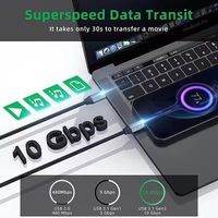 Kabel Ekstensi SYONG USB3.2 Gen 2 C C 10 Gbps 4k 60hz 3m Male Female Type-C Pengisian Cepat 5A untuk Ponsel iPhone MacBook