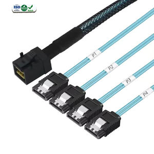 Câble Mini SAS pour disque dur SFF-8643 vers 4 ports SATA 7 broches avec SGPIO, alimentation HDD, carte mère - Product Image 1