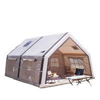Tente climatisée familiale portable pour 6 personnes, tissu en coton imperméable avec deux chambres pour camping-car et sorties en famille