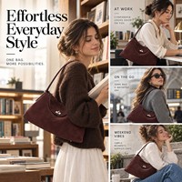 Sac à bandoulière en cuir suédé véritable, sac hobo, sac à main en cuir mat, sac de travail quotidien, logo personnalisé en relief, marque privée, vente en gros